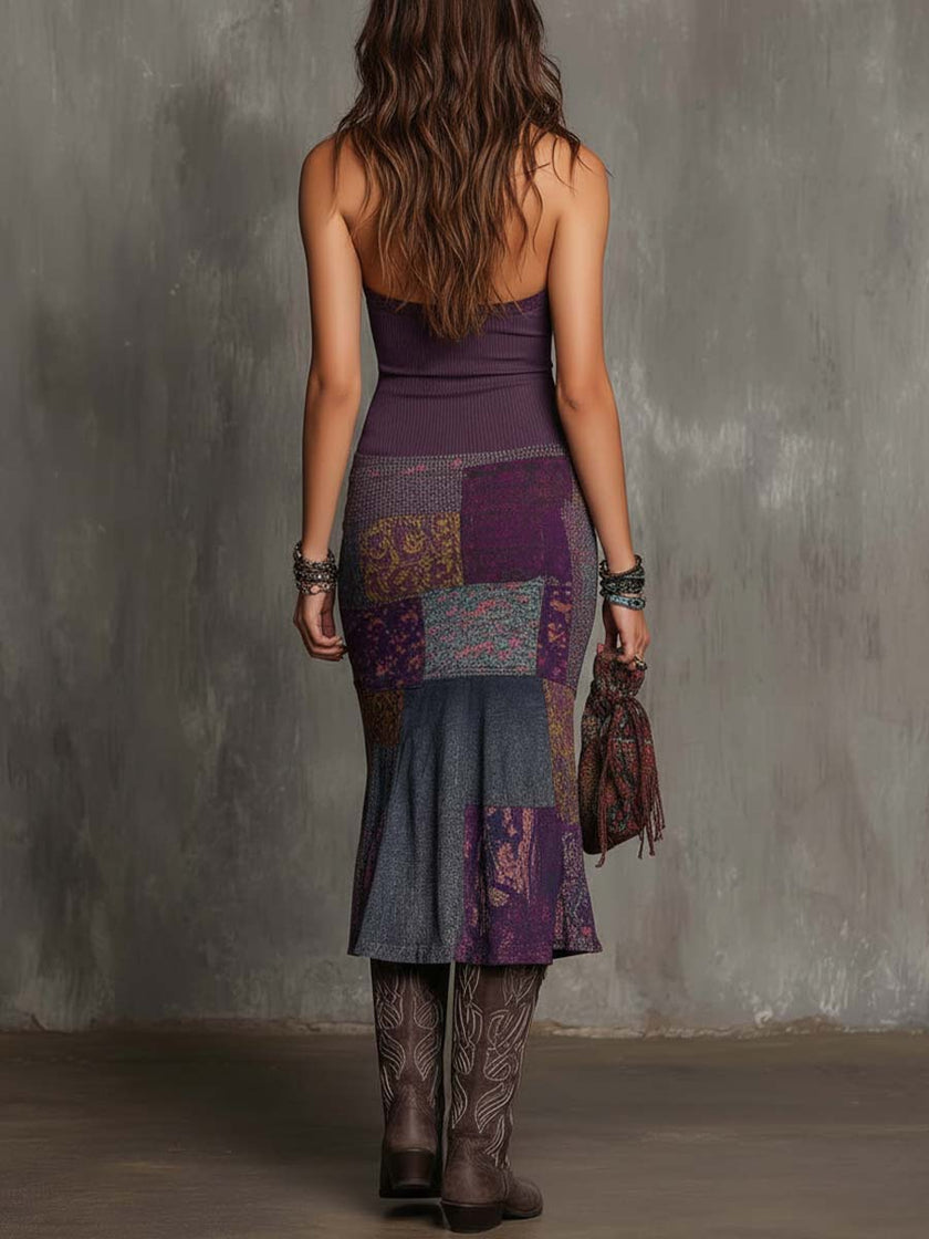 Knit Halter Neck Midi Dress For Women