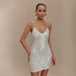 FJØRNA Studio | Sequin Micro Mini Dress with Spaghetti Straps