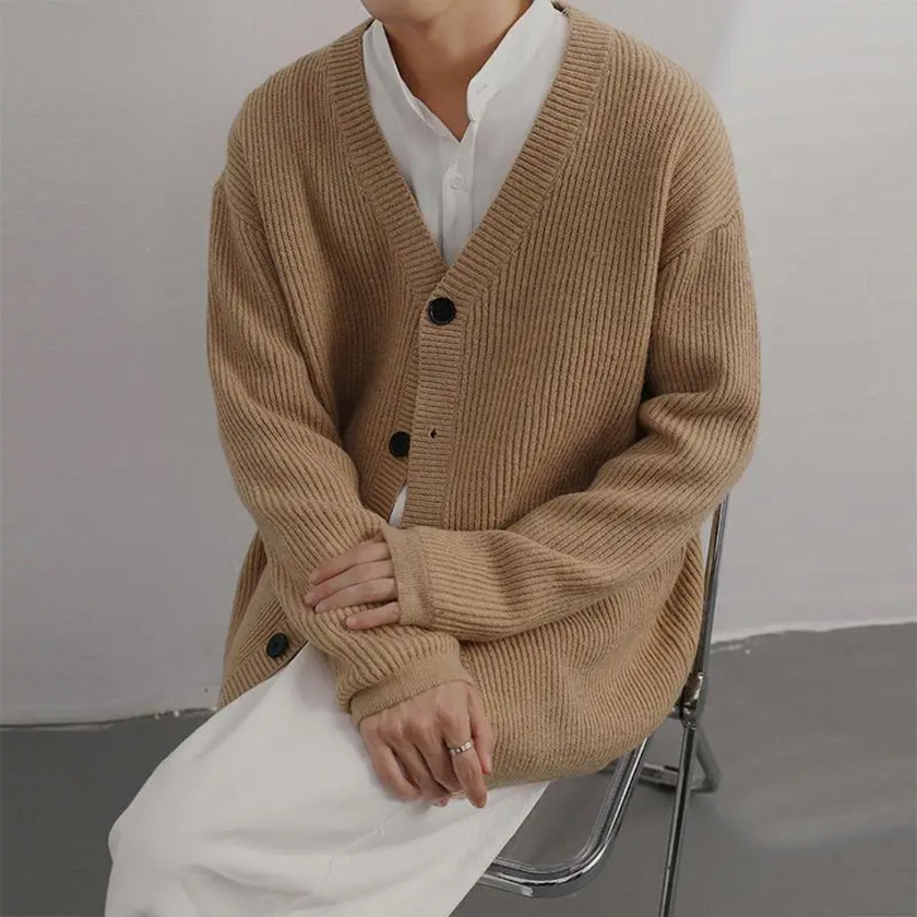 Michael – Mens Black Cardigan + Men’s - Stylish Knit | Sweater 1