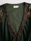 Green Faux Suede Tassel Maxi Dress For Women