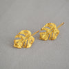 Granulated Frosted Earrings with Vintage Gold Leaf Accents