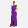 Women's FJØRNA one-shoulder maxi evening dress with asymmetric neckline and flowing fabric, perfect for formal occasions.