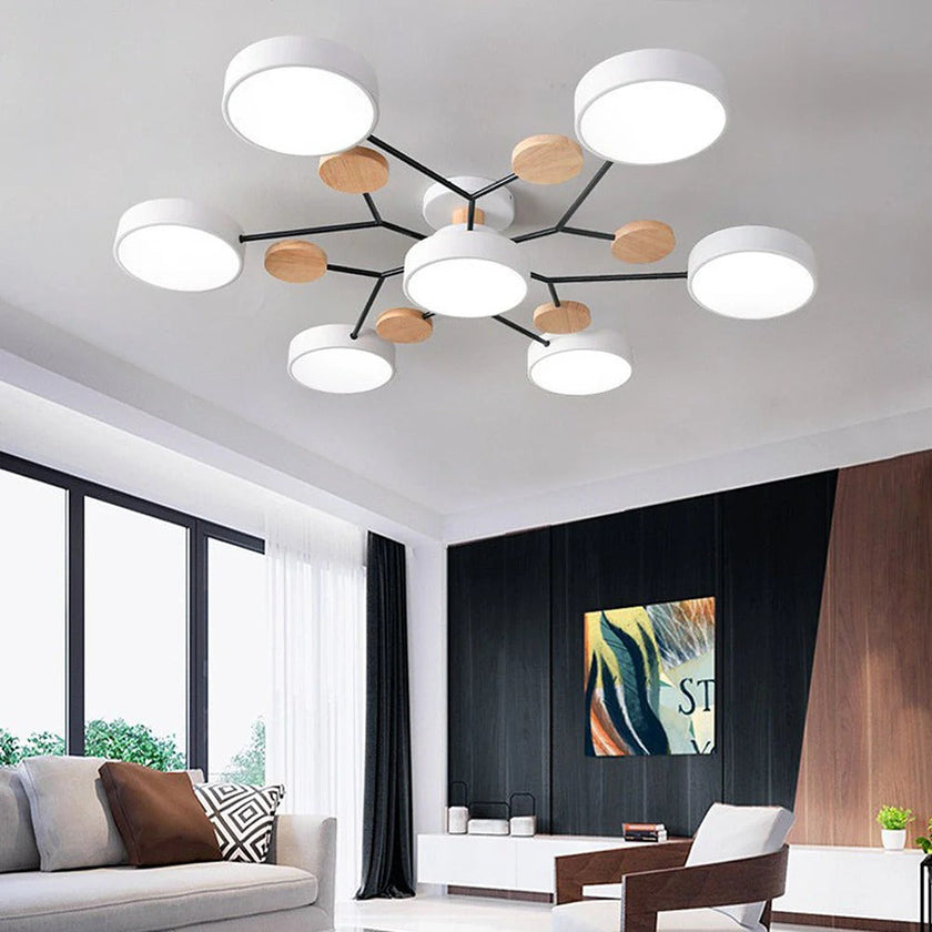 Semi-Flush Modern Halo LED Ceiling Light