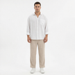Men's wide-leg summer pants by FJØRNA, casual fit with lightweight fabric, shown in a natural standing pose.