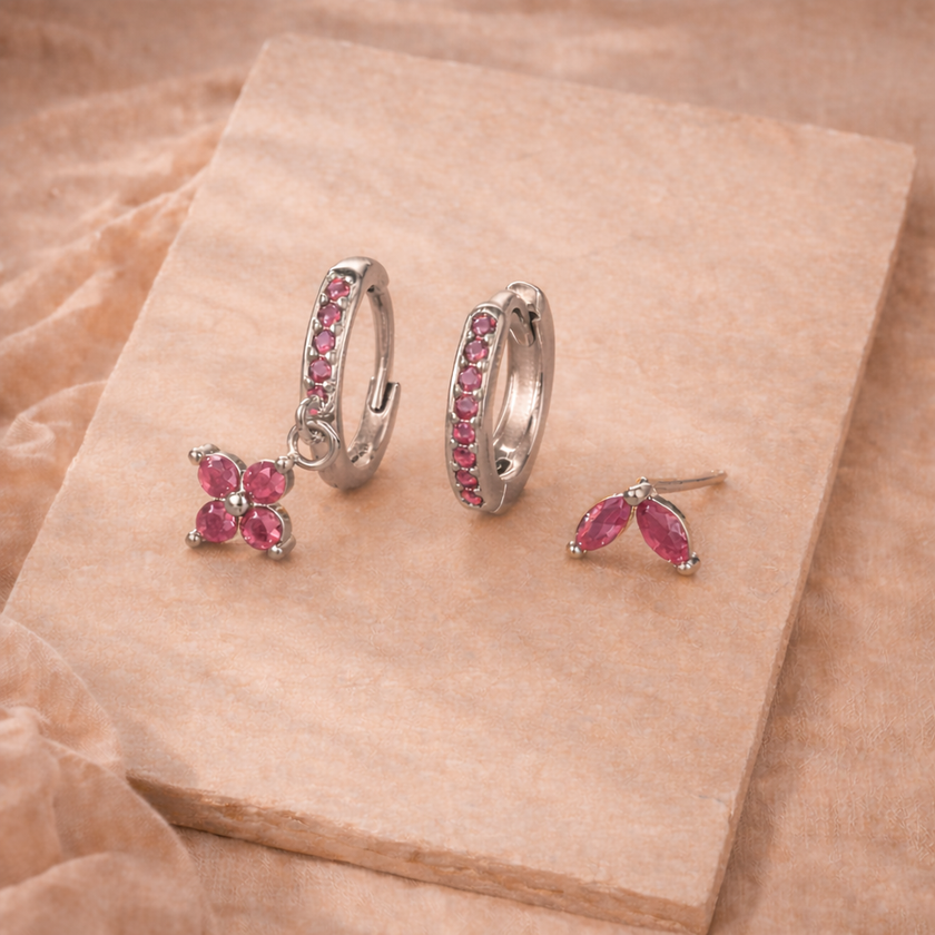 Unisex piercing set with multiple accessories from FJØRNA, featuring silver and gold-tone ear and nose jewelry.