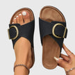Amber™ orthopedic sandals by FJØRNA featuring beige straps, cushioned footbed, and supportive sole for comfortable walking.