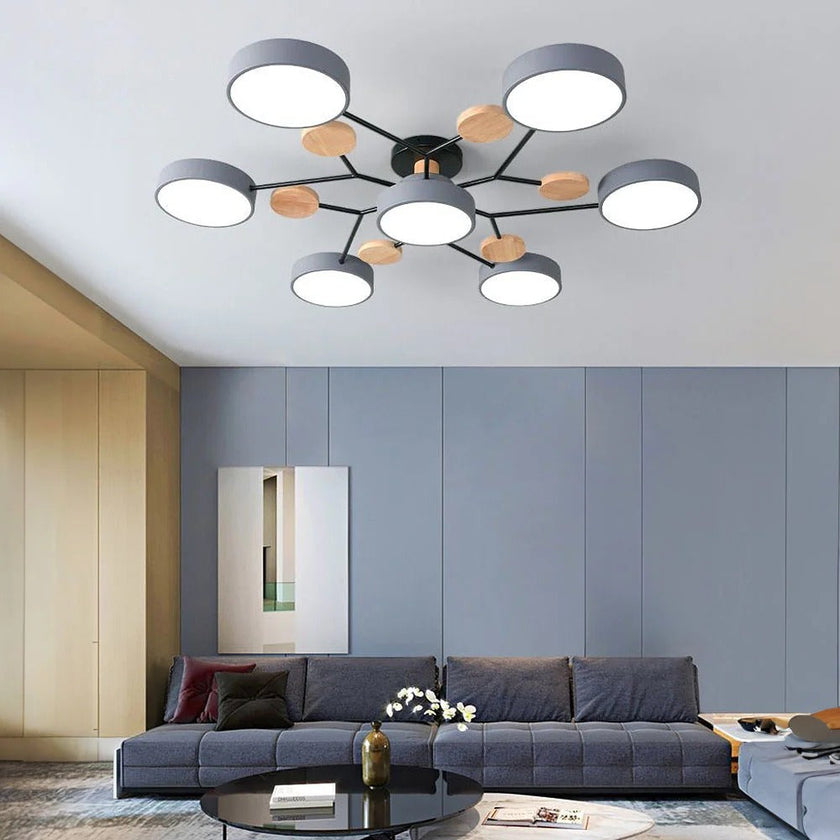 Semi-Flush Modern Halo LED Ceiling Light