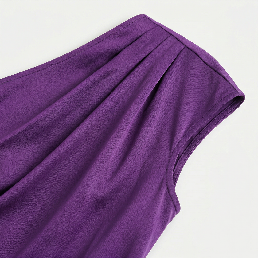 FJØRNA women's one-shoulder maxi evening dress with asymmetric neckline, elegant and flowing fabric, suitable for formal occasions.