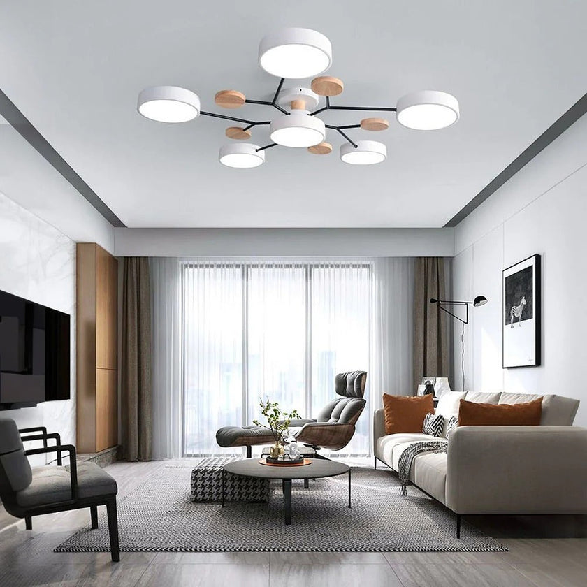 Semi-Flush Modern Halo LED Ceiling Light