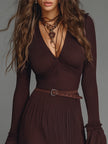 Mesh Pleated Midi Dress | Casual Dress