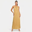 FJØRNA women's sleeveless summer maxi dress with halter neck, flowing fabric, perfect for warm weather and casual outings.