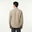 Men's long sleeve cotton button-down shirt by FJØRNA, shown in a classic design with collar and button-front closure.