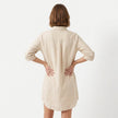 FJØRNA women's oversized linen shirt dress with button-down front and relaxed fit, perfect for casual summer wear.