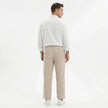 Men's wide leg summer pants by FJØRNA, beige casual men's pants with relaxed fit and lightweight fabric for warm weather.