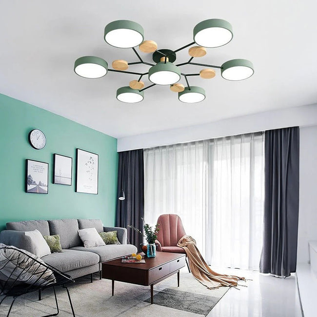 Semi-Flush Modern Halo LED Ceiling Light