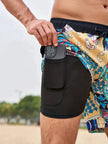 Men's FJØRNA secure fit swim shorts for beachwear, featuring quick-dry fabric and adjustable waistband in a vibrant ocean blue.