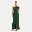 FJØRNA women's one-shoulder maxi evening dress with asymmetric neckline, flowing fabric and elegant design.