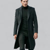 Elegant Button-Up Wool Coat for Men