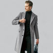 Elegant Button-Up Wool Coat for Men