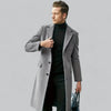 Elegant Button-Up Wool Coat for Men
