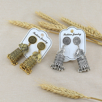 Retro Elephant Tassel Earrings