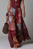 FJØRNA printed sleeveless v-neck casual maxi dress with fitted waist, perfect for summer and casual occasions