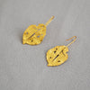 Granulated Frosted Earrings with Vintage Gold Leaf Accents