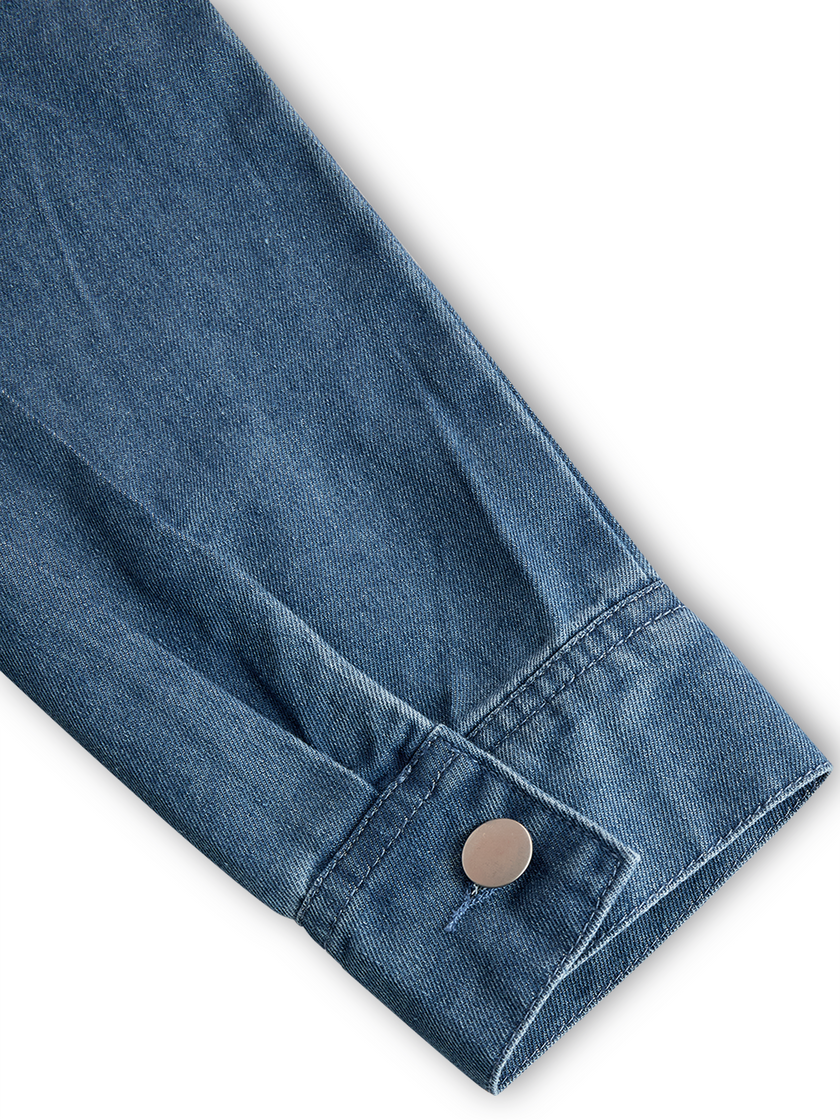 FJØRNA casual loose retro denim jumpsuit with long sleeves, hood, zipper, and front pocket, perfect for relaxed style.