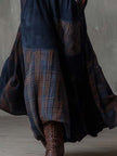 Suede Patchwork Maxi Dress For Women