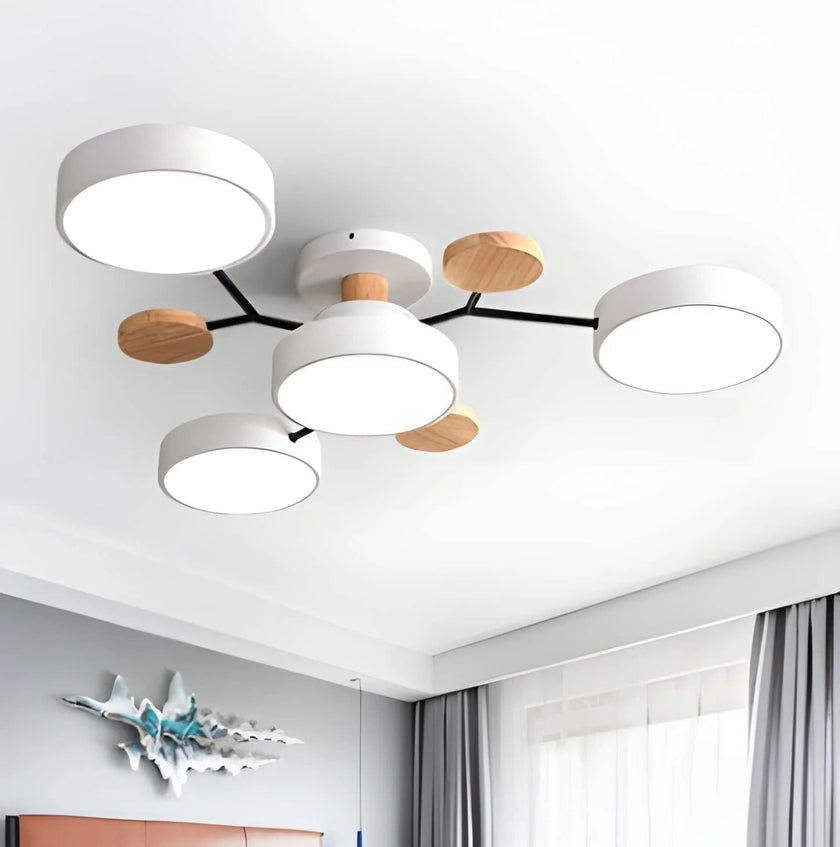 Semi-Flush Modern Halo LED Ceiling Light