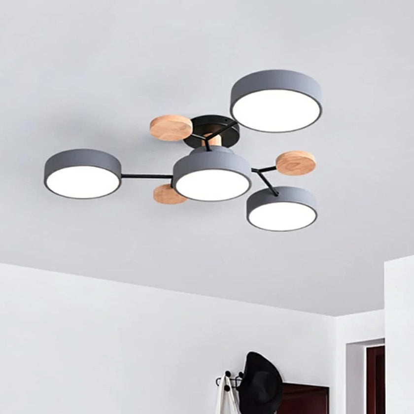 Semi-Flush Modern Halo LED Ceiling Light