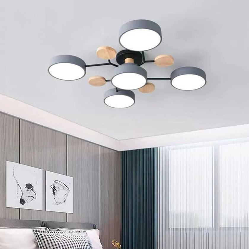 Semi-Flush Modern Halo LED Ceiling Light