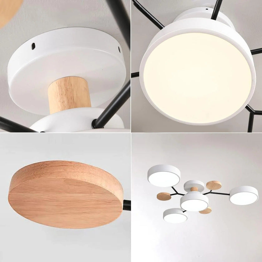 Semi-Flush Modern Halo LED Ceiling Light