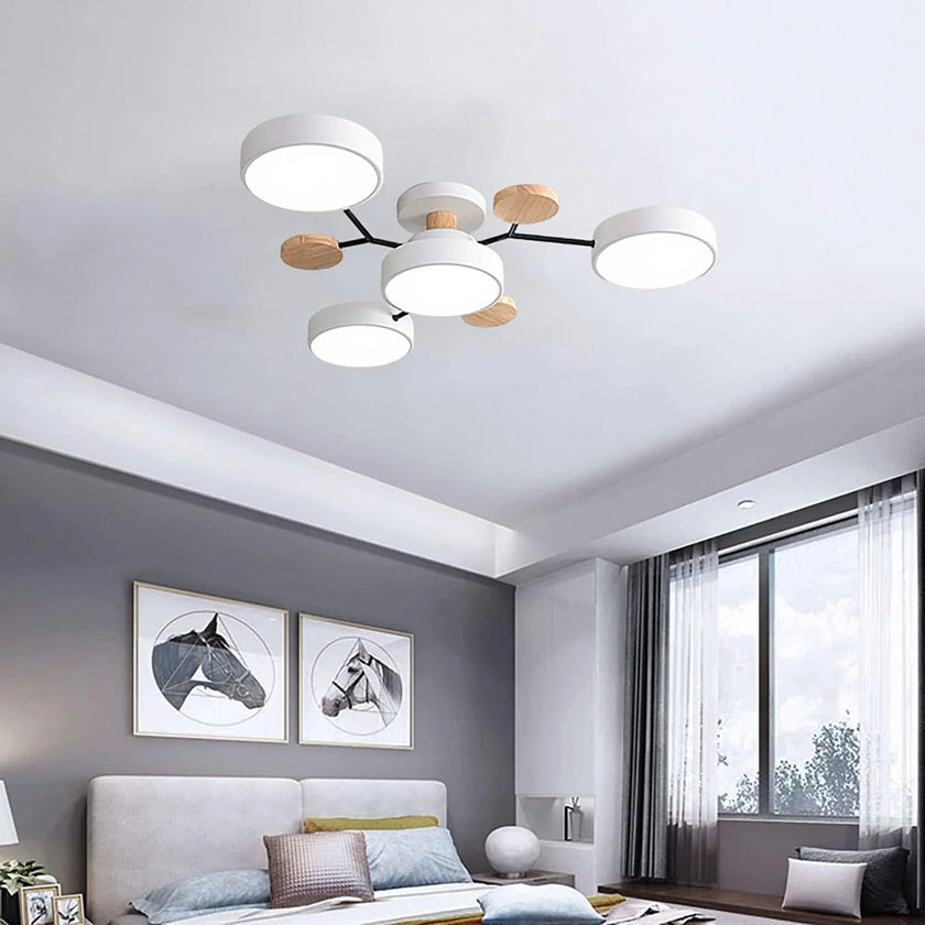 Semi-Flush Modern Halo LED Ceiling Light