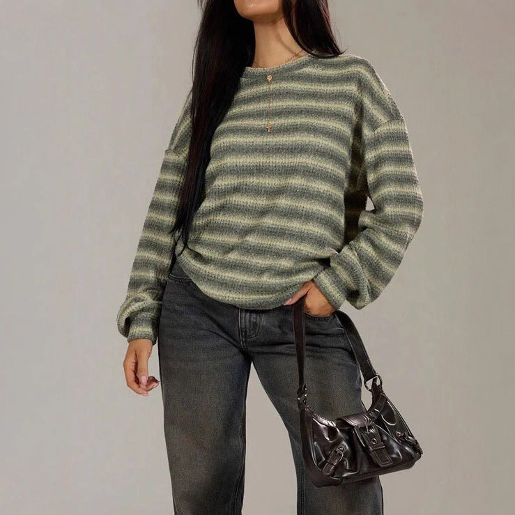 Striped Knitted Pullover Sweater