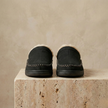 FJØRNA men's slip-on slippers with soft fabric upper and cushioned sole, ideal for comfortable indoor wear.