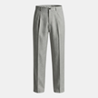 FJØRNA men's linen straight-leg pleated trousers with a relaxed fit and natural waist, displayed on a neutral background