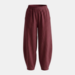FJØRNA cotton linen wide leg trousers for women, relaxed fit pants with flowing fabric and casual style.