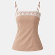 Women’s cotton lace trim camisole top by FJØRNA, lightweight summer women’s top with delicate lace detailing.