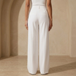 High waist wide-leg tailored women's pants by FJØRNA, showcasing a flowy fit and stylish design.