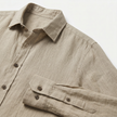 FJØRNA men's long sleeve cotton button-down shirt, navy blue with classic collar and button cuffs, casual and stylish apparel.