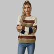 Women's Striped Colour-Block Crewneck Sweater