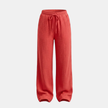 Women’s FJØRNA cotton wide-leg trousers, casual lightweight pants with a relaxed fit, shown on a model.