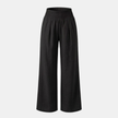 FJØRNA linen blend wide leg women's trousers with elastic waist and relaxed fit, shown in a light, breathable fabric.