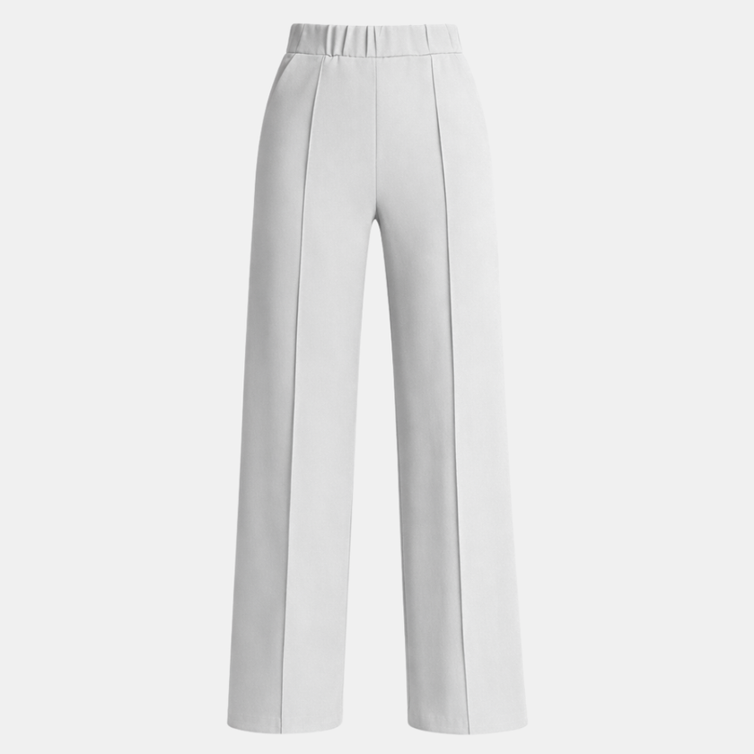 FJØRNA women's high waist wide leg tailored trousers, stylish and comfortable pants with a relaxed fit and clean design.