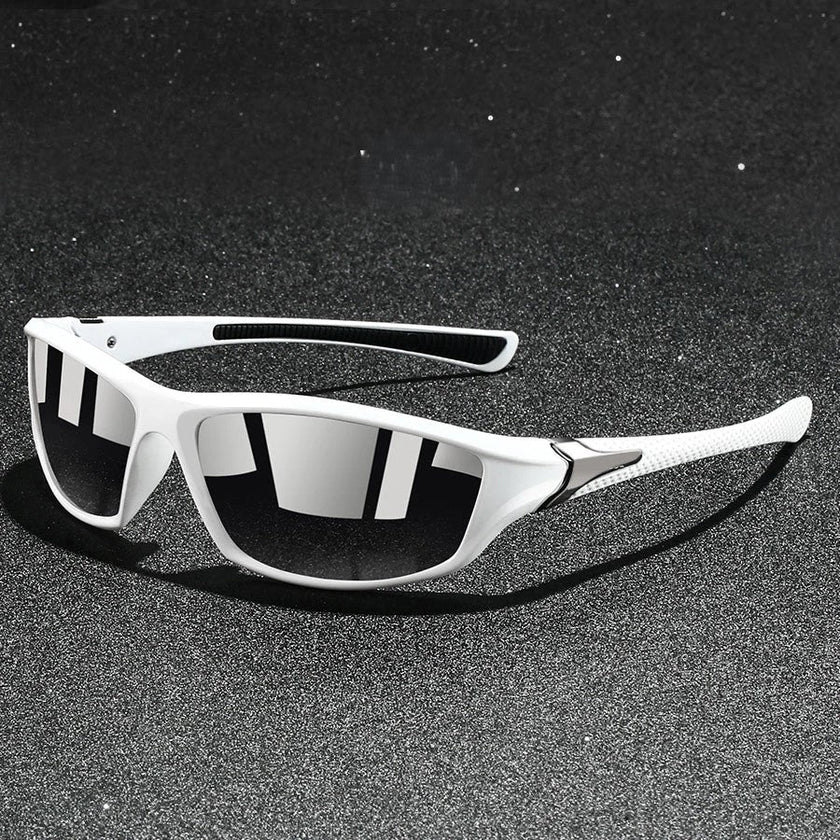 FJØRNA polarized men's sunglasses with black frames and tinted lenses, stylish accessories for sun protection and fashion.