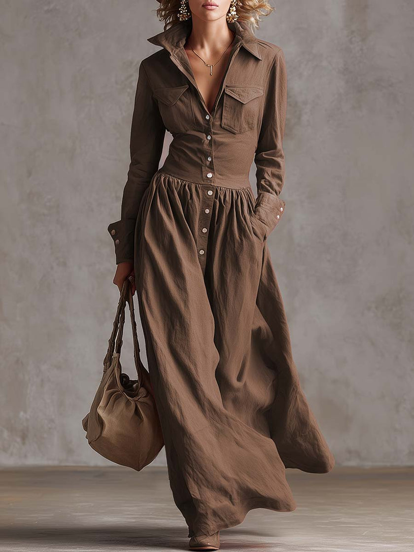 Red Linen Maxi Dress | Casual Dress