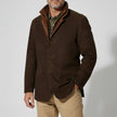 Men’s Suede Jacket – Structured Fit – Leather Trim – Classic Notched Lapel Design