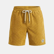 FJØRNA men's corduroy shorts with drawstring waist, casual pants in textured fabric, suitable for relaxed summer wear.