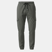 FJØRNA men's cargo trousers with drawstring waist, relaxed fit, featuring multiple pockets and casual style.